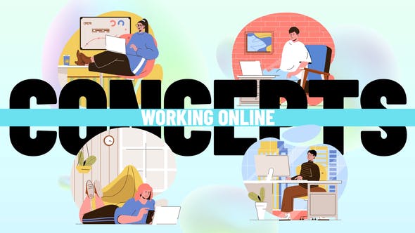 Videohive Working online - Scene Situation 34772480