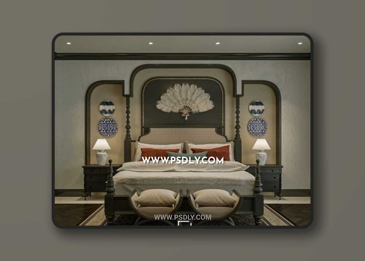 Indochine Bedroom Interior by Dat Nguyen 3D Models