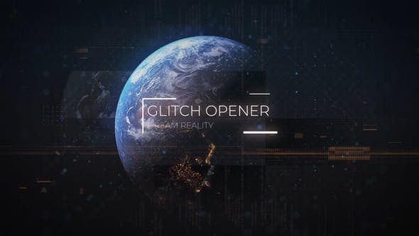 Videohive Technology Glitch Earth Titles 35205433