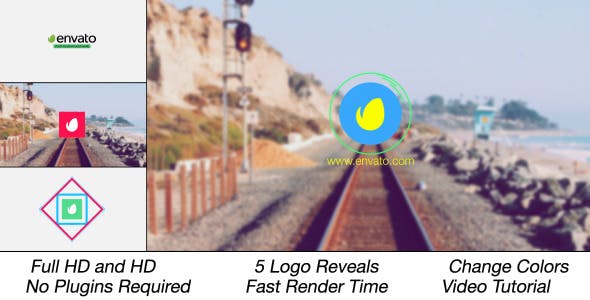 Videohive Simple Flat Logo Reveal Pack 12461543