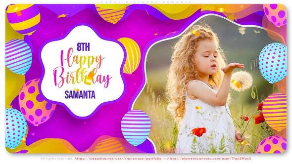 Videohive Happy Birthday Samanta 35175542