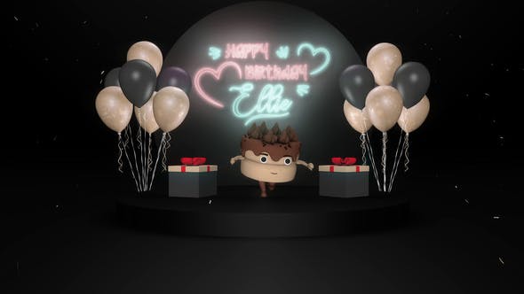 Videohive Neon Birthday Wishes 34666472