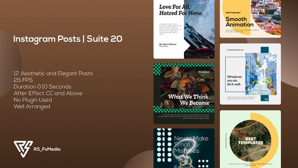 Videohive Instagram Posts | Dynamic & Modern Slots V.03 | Suite 20 35328258