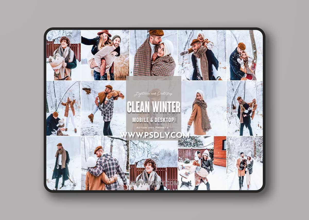 Clean Winter Photoshop Actions & Lightroom Presets