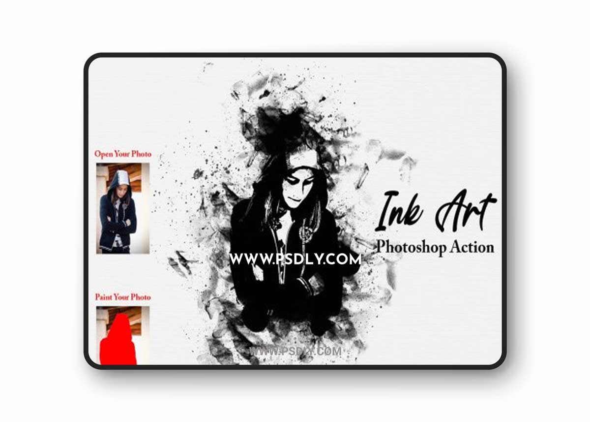 CreativeMarket - Ink Art Photoshop Action 6810776
