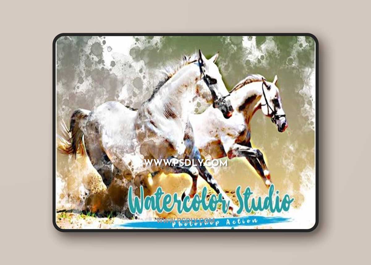 CreativeMarket - Watercolor Studio Photoshop Action 6794753
