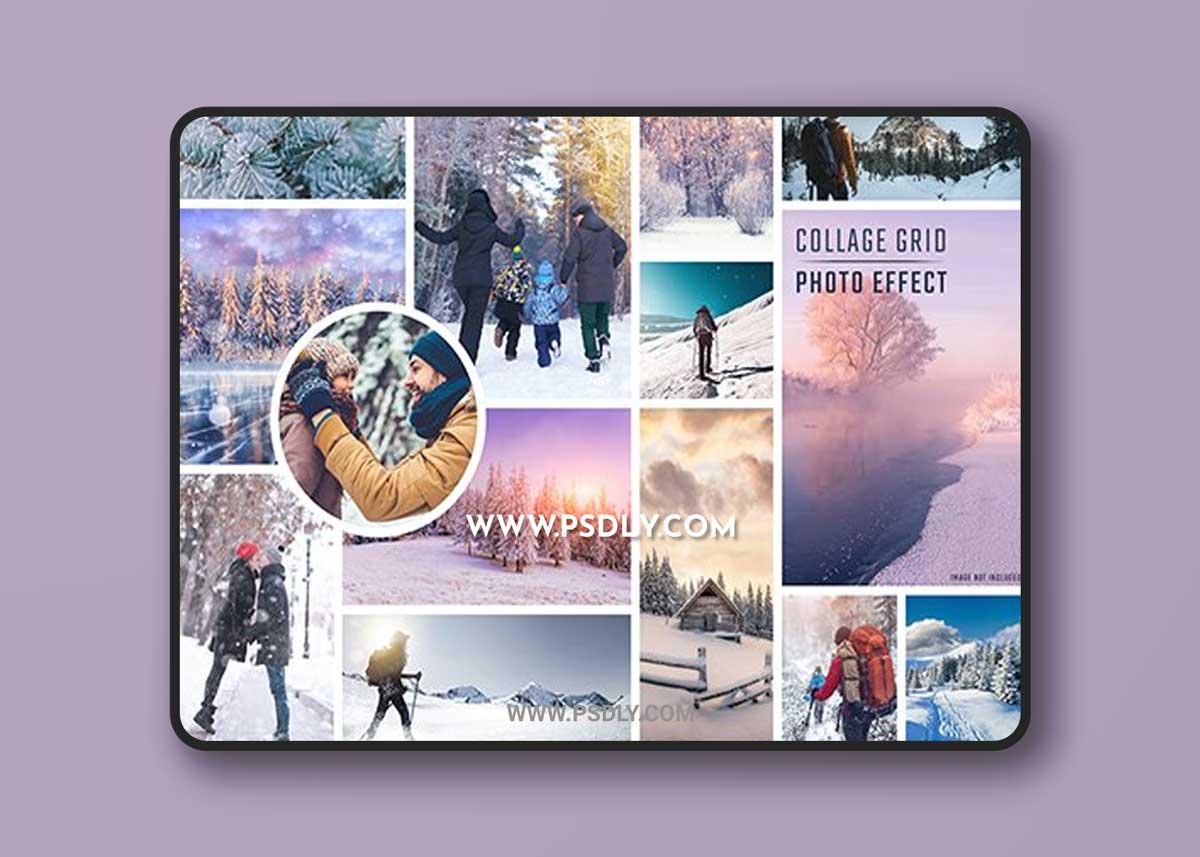 Photo collage frame effect mockup