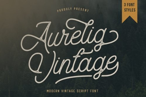 Aurelig Vintage Script (3 Fonts) 4586904