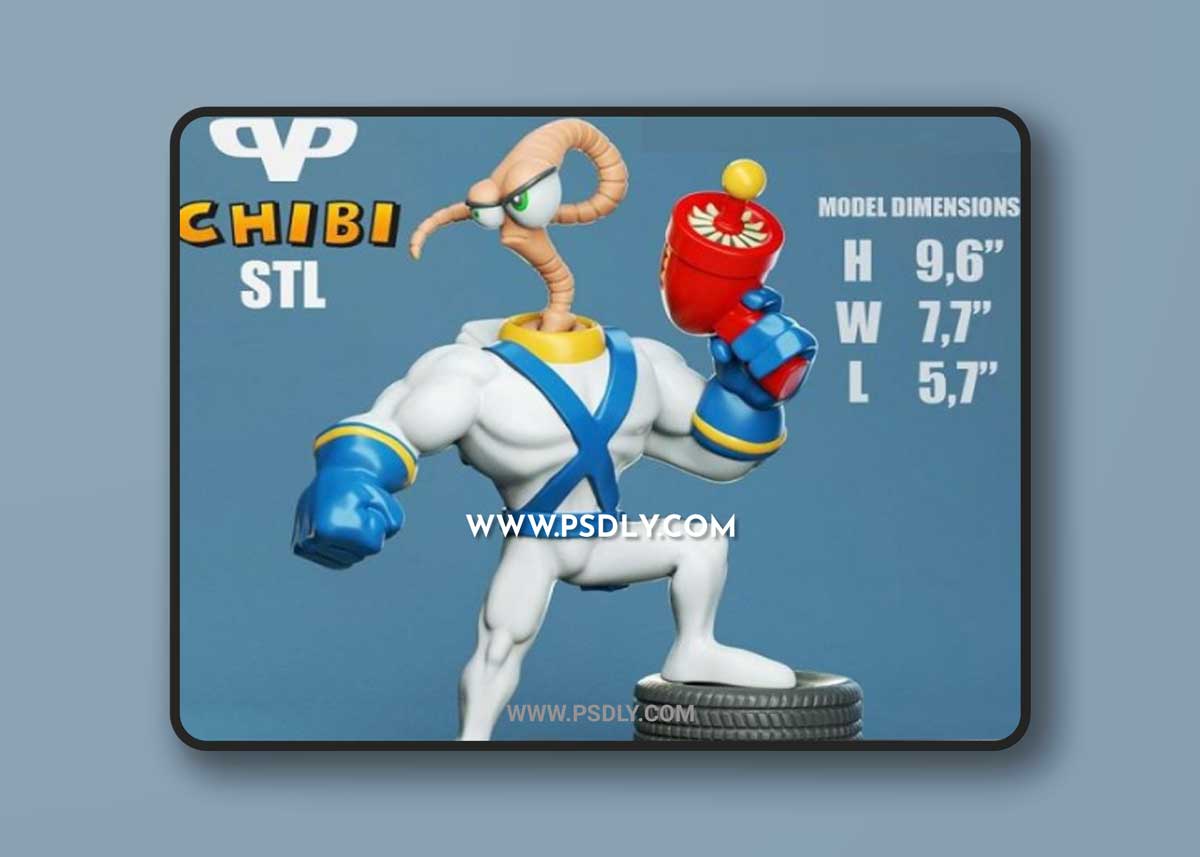 3DXM - Earthworm Jim Chibi 3D Model