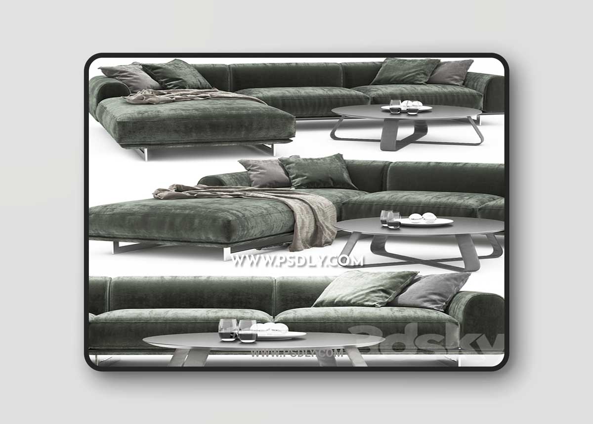 Brandy sofa Gamma ,coffee tables 3D Model