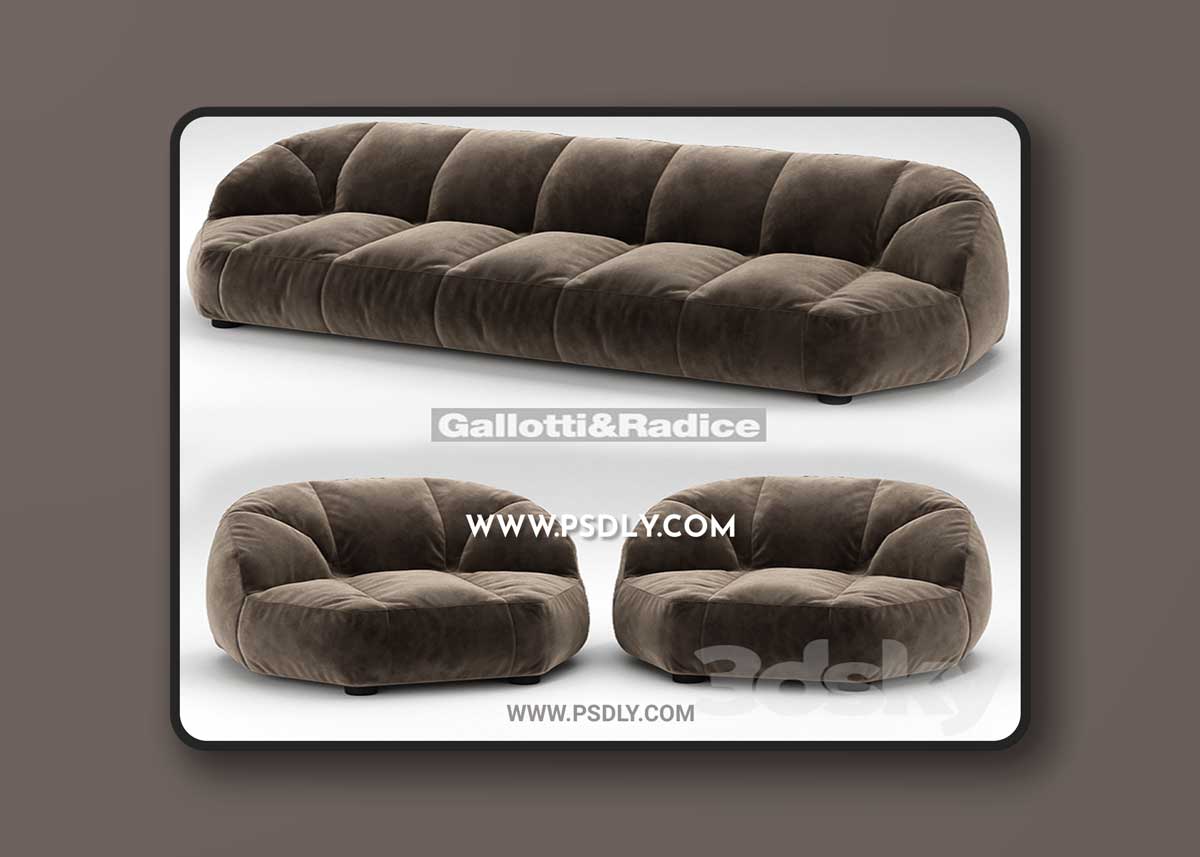 Cloud sofa and armchair Galotti & Radice 3D Model