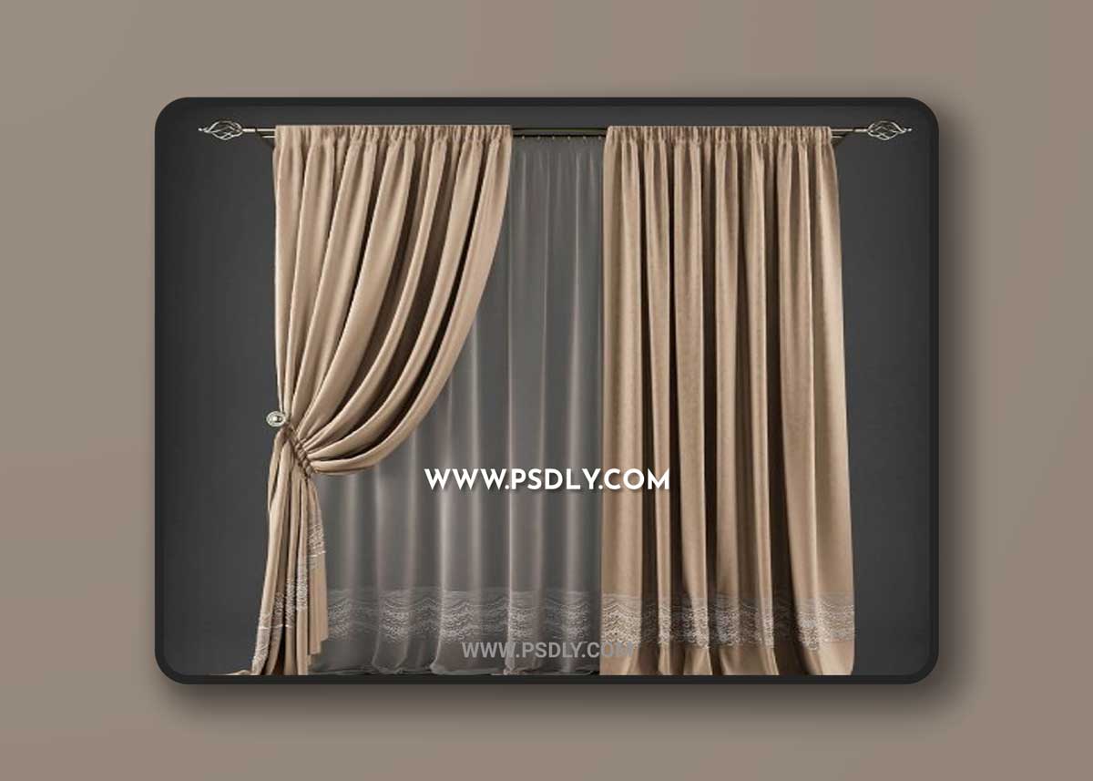 Curtains in a classic style 3D Model