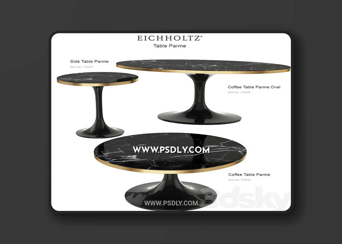 EICHHOLTZ Table Parme set 112049 112048 112047 3D Model