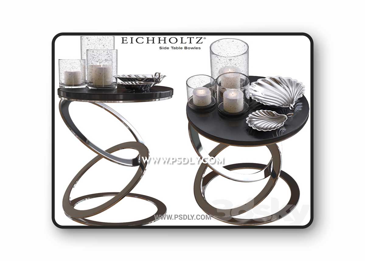 Eichholtz Side Table Bowles with accesories 3D Model