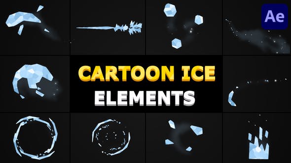 Videohive Cartoon Ice Elements | After Effects 35995394