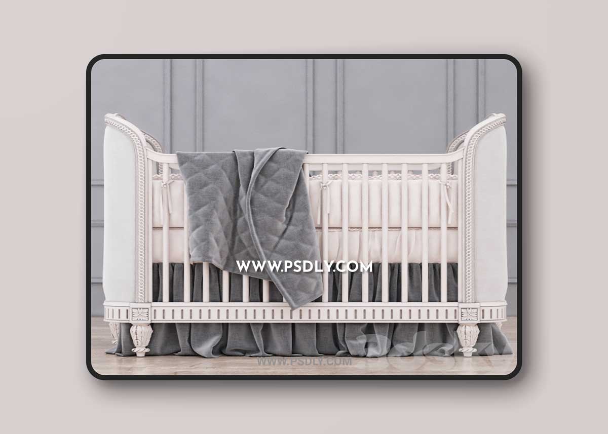 RH Belle Upholstered Crib (Antique Grey Mist)