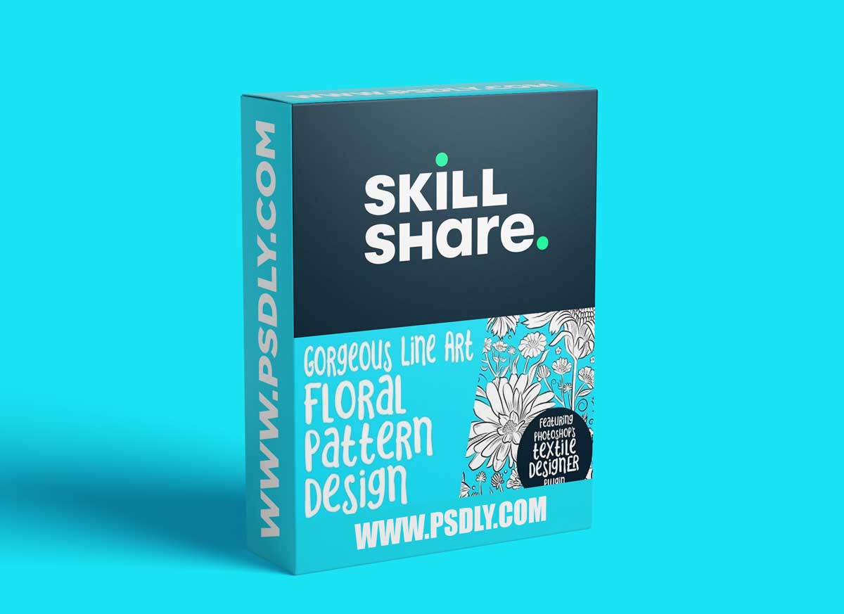 Vector Brush Gorgeous Line Art Floral Repeat Pattern