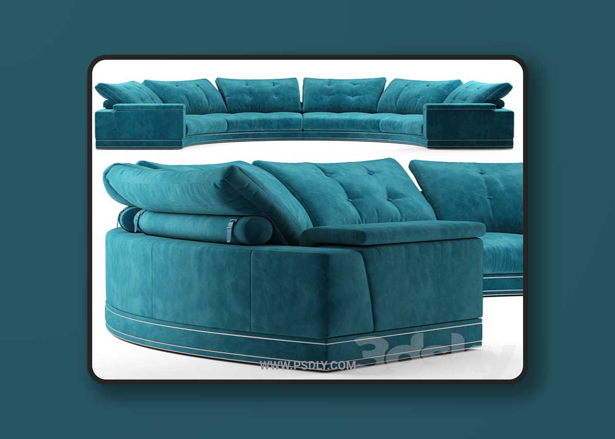 Andrew round sectional velvet sofa - Fendi Casa