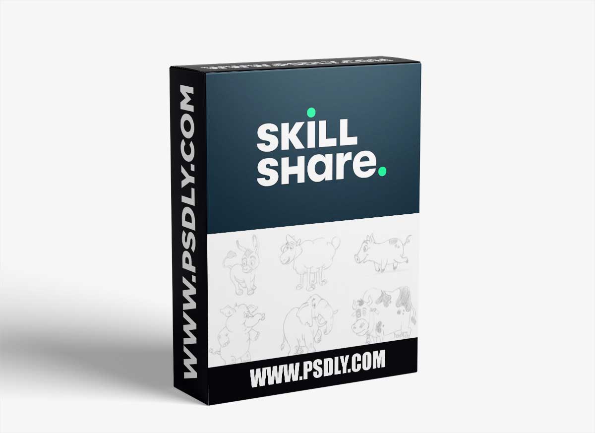 Animal Character Drawing with Geometric Shapes Using Pencil