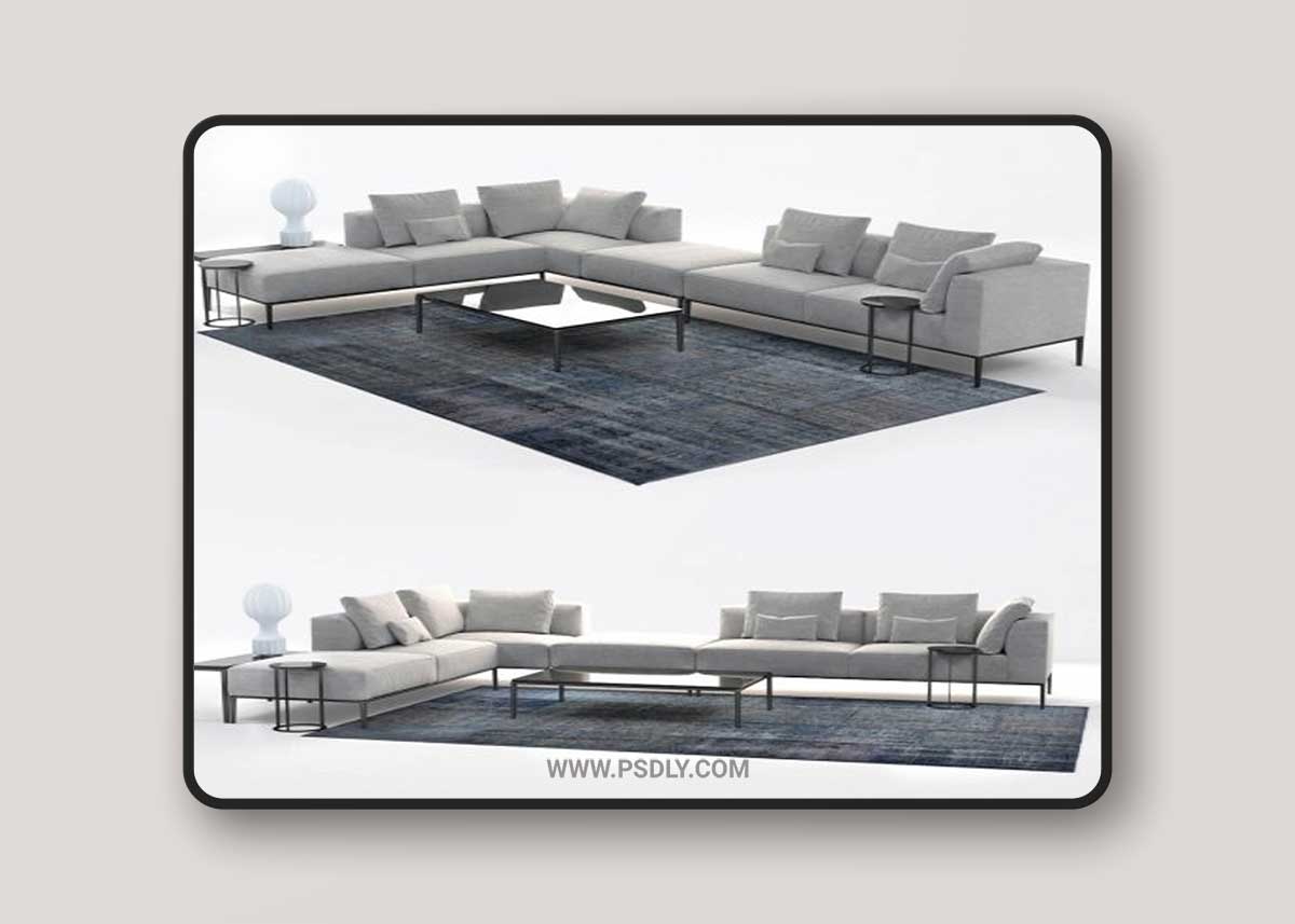 B & B Italia sofa michel effe 3D Model