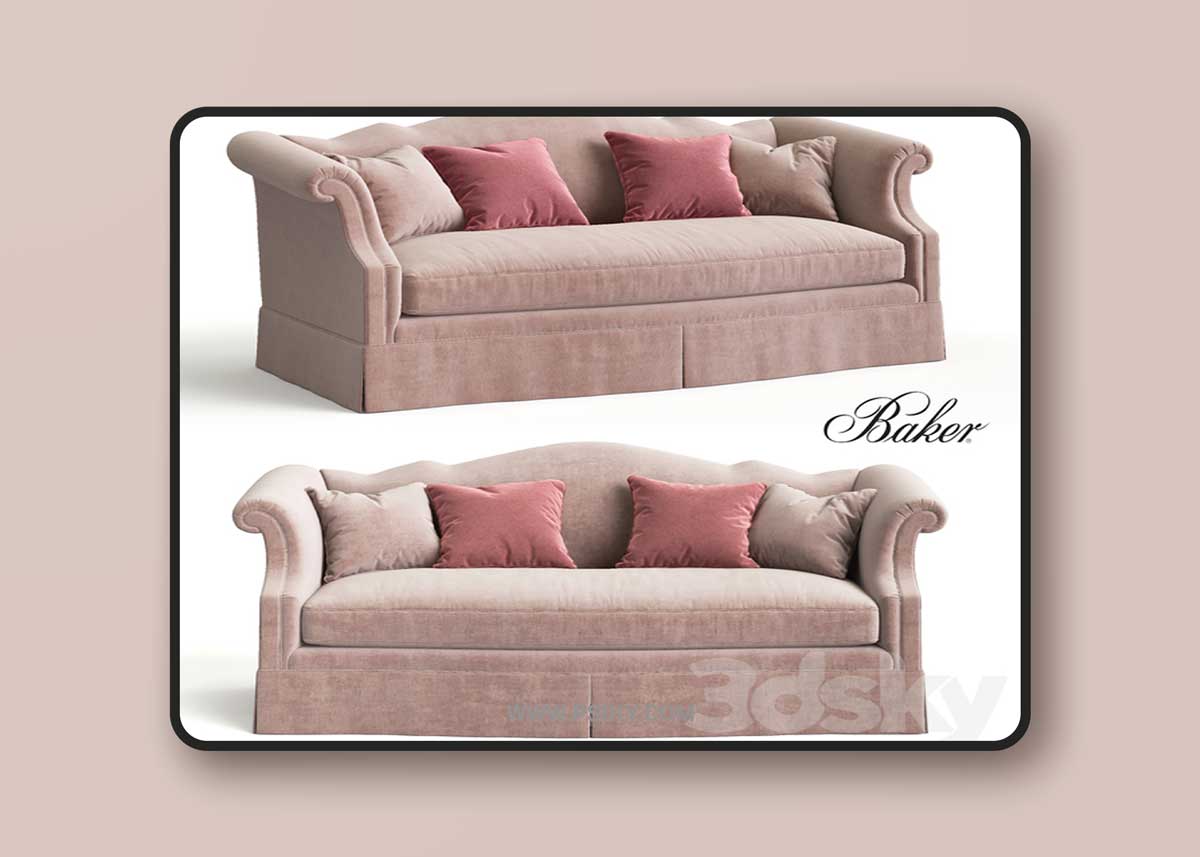 BAKER Camelback Sofa 6513-81 3D Model
