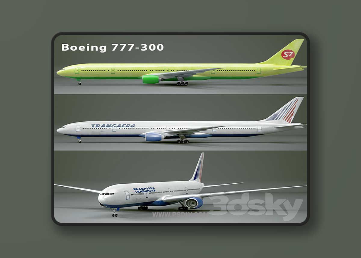 Boeing 777-300 3D Model
