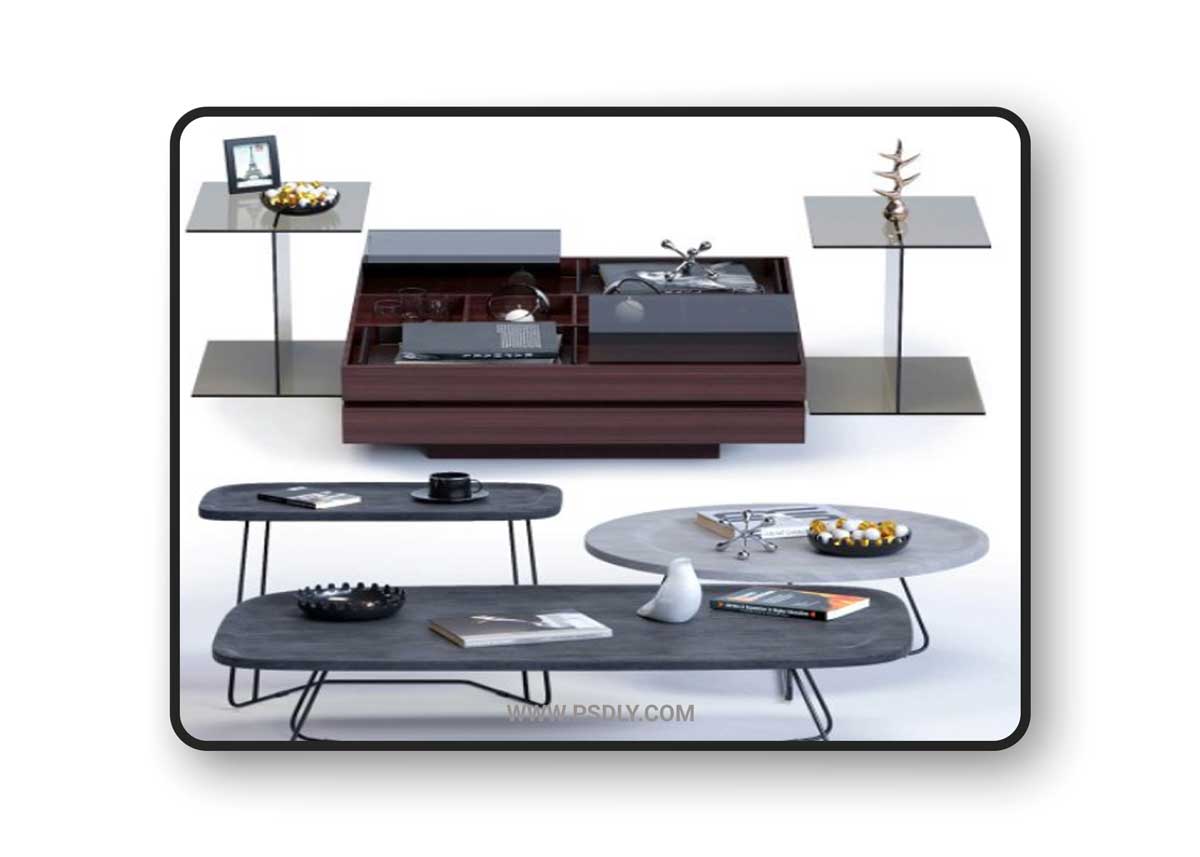 Ditre Italia coffee tables set 3D Model