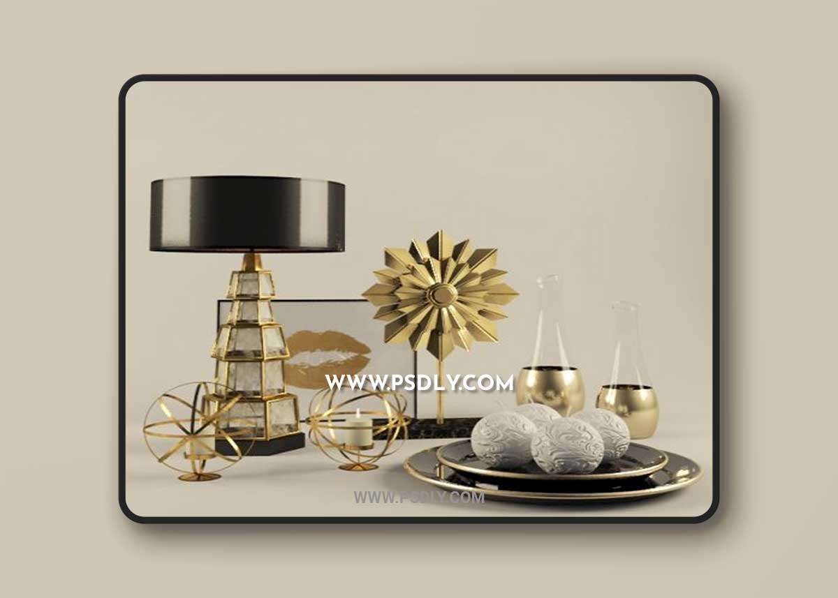 Gold accessories 3D Models