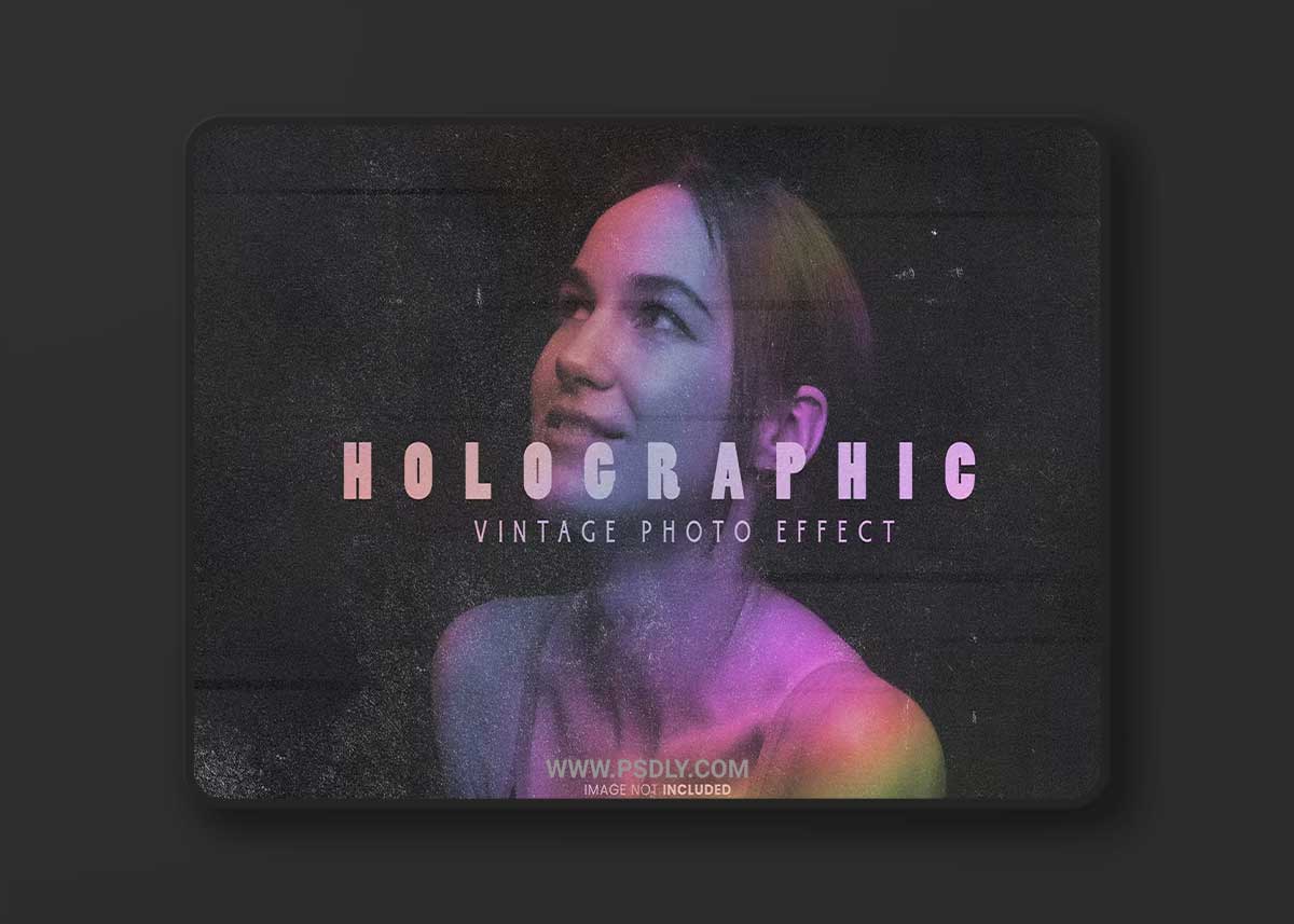 Holographic retro vintage photo effect