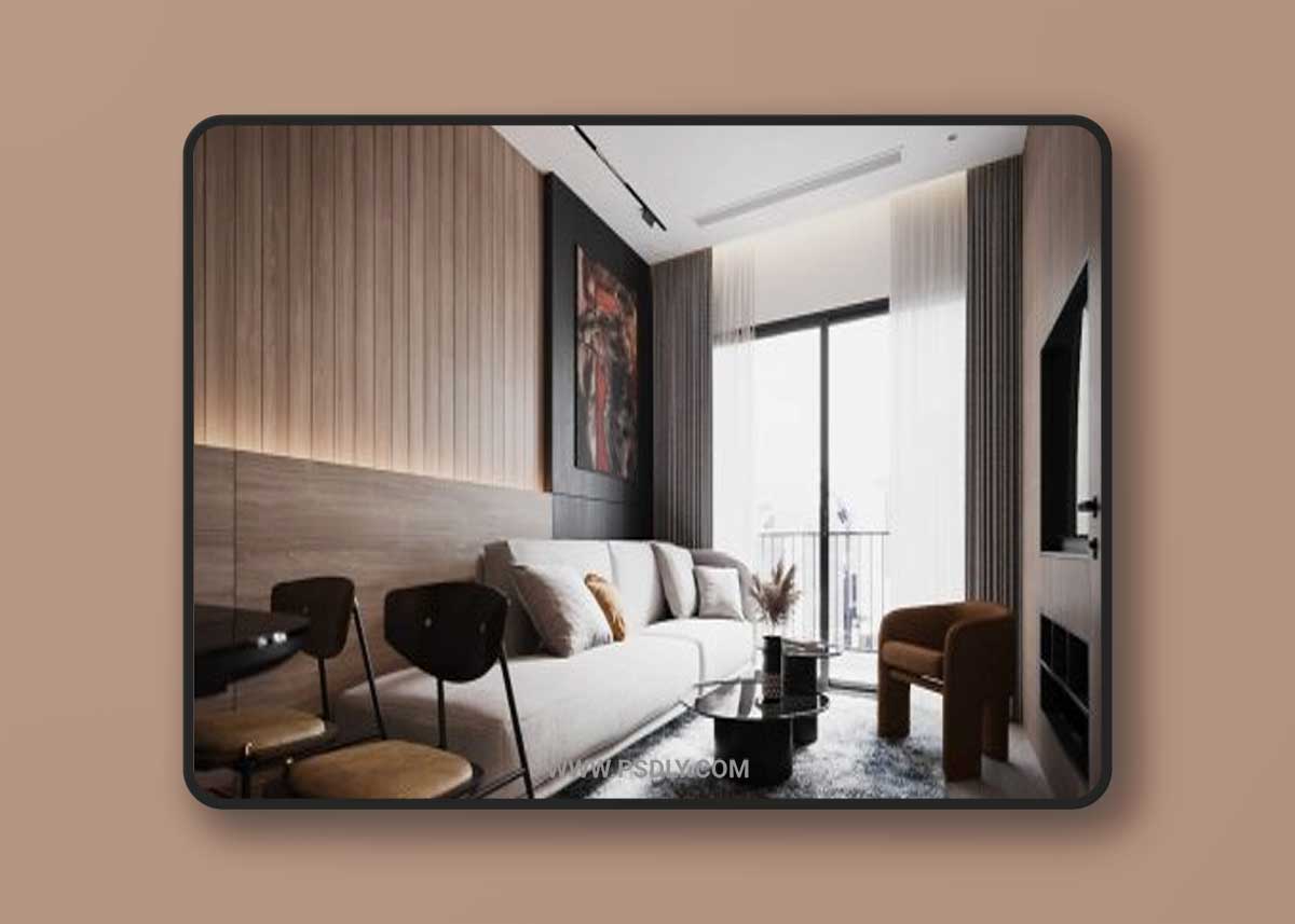 Interior Kitchen – Livingroom Scene By Quang Hieu