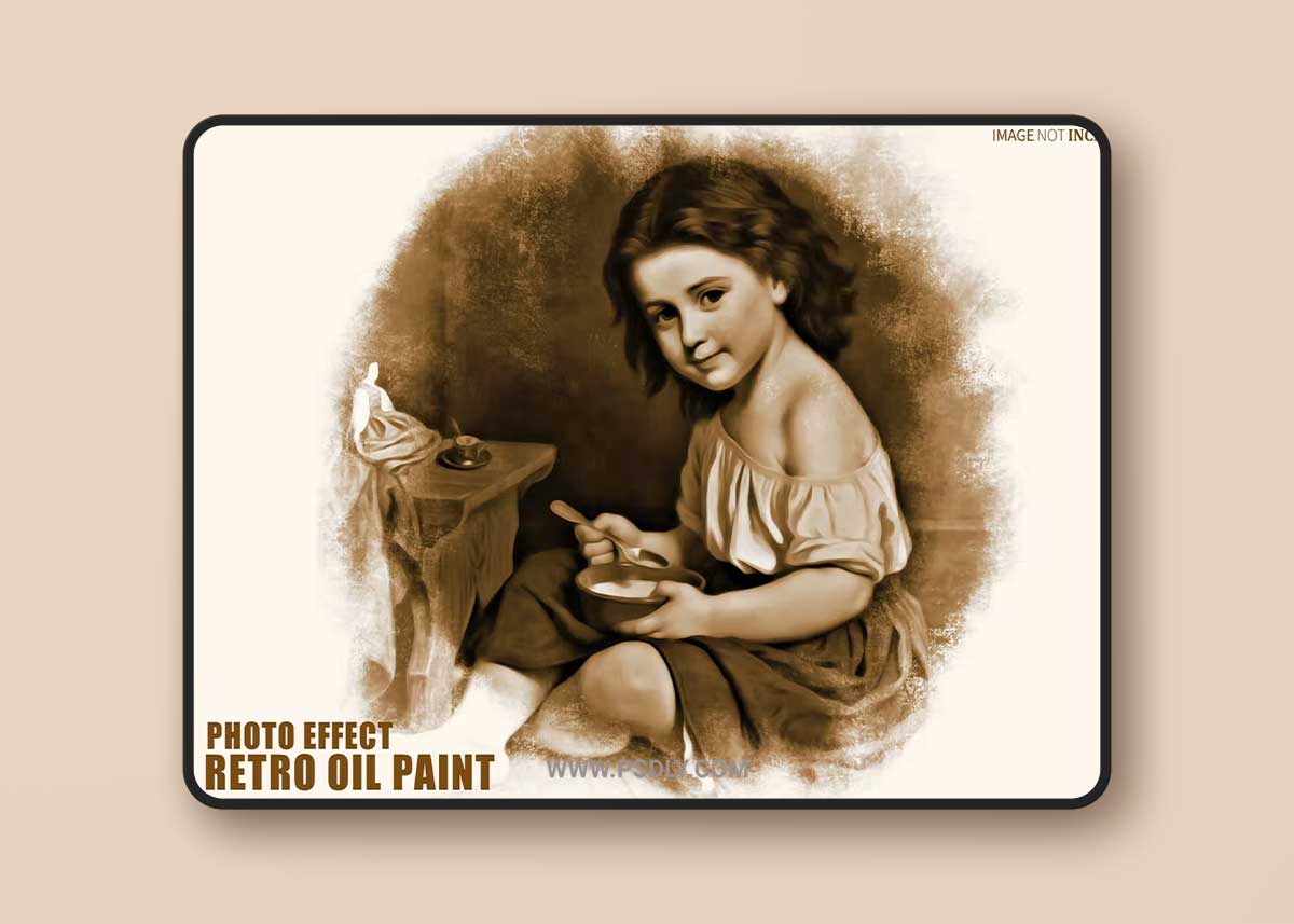 Retro oil painting brush photo effect