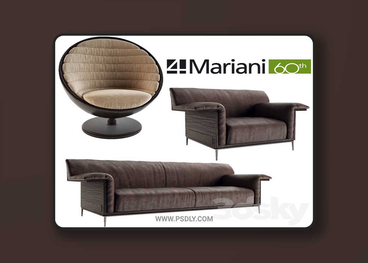 Sofa and armchair Mariani collection 3D Model