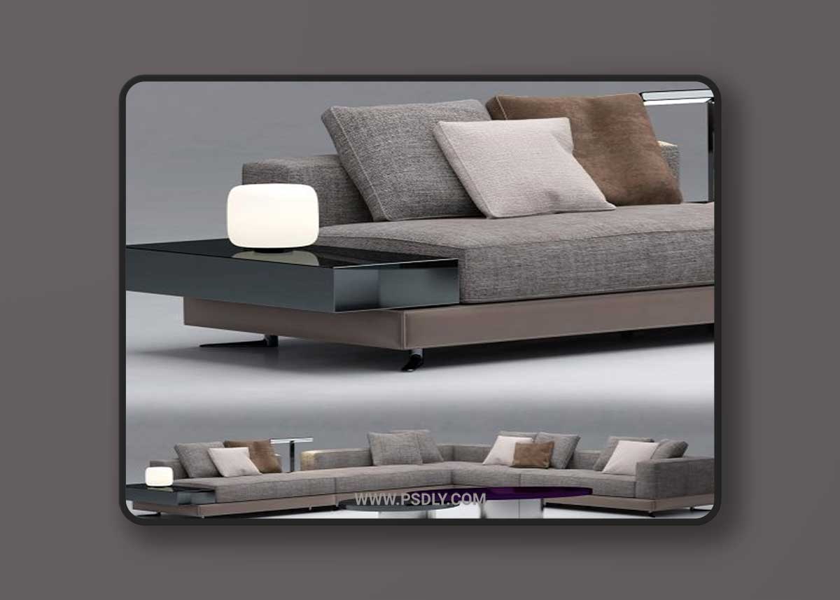 Sofa minotti sofas white 3D Model