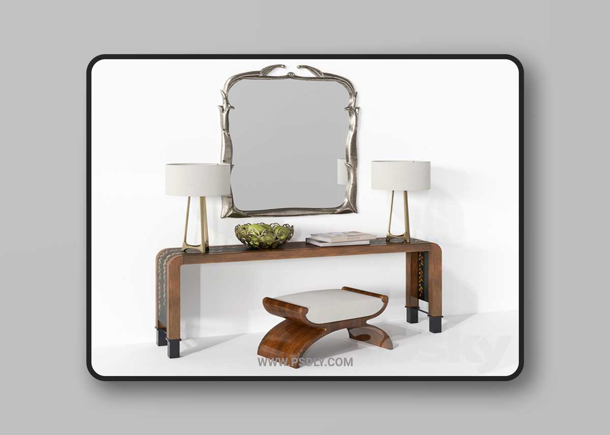 Wisteria Long table by Bill Sofield with decor Baker furniture