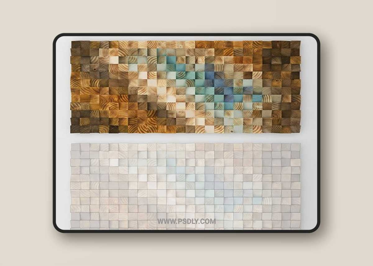 Wood wall mosaic - Art Glamour 3D Model