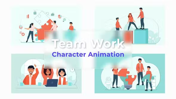 Videohive Graphic illustration of the team's work Animation Scene 36706733