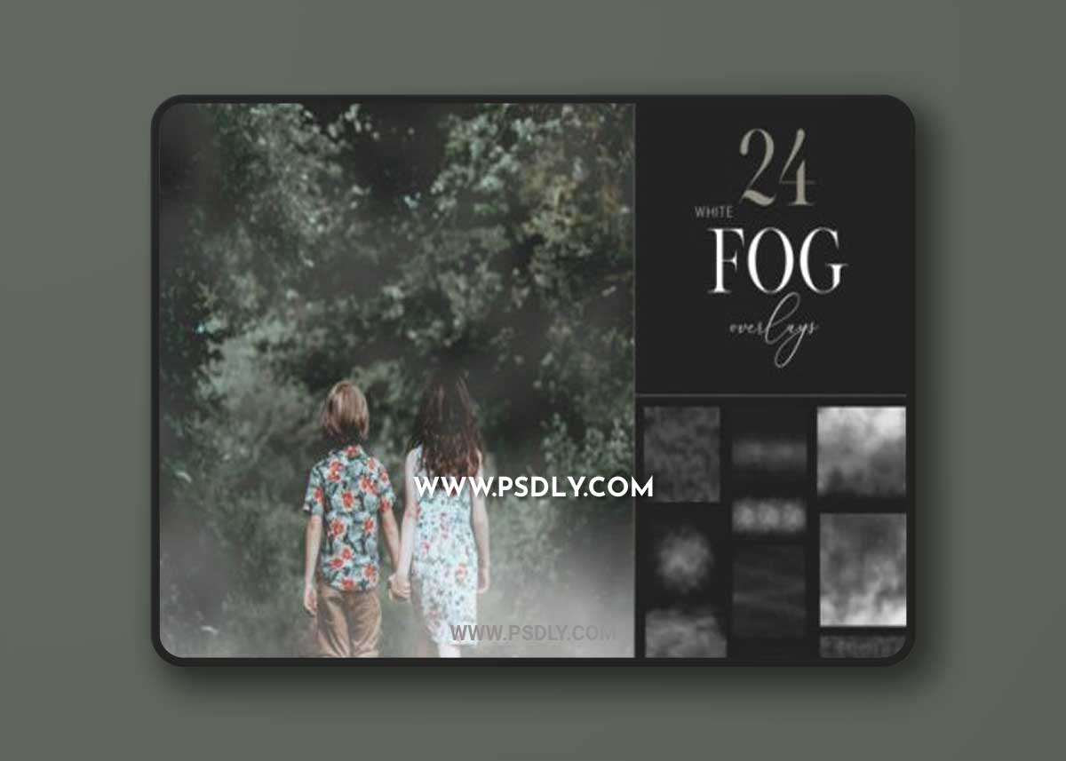 24 Fog Overlays, Realistic Fog Clipart