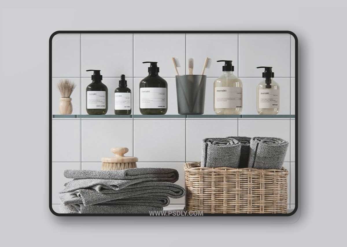 Accessories, decor and cosmetics for bathroom