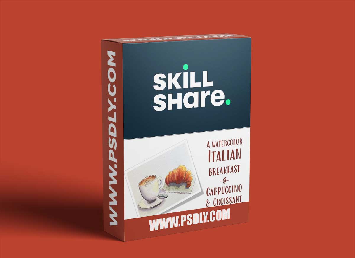 An Italian Breakfast in Ink and Watercolour | Bar Edition | Cappuccino & Croissant