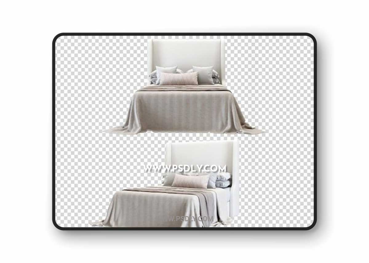 Beauty modern bed in 3d rendering isolated 3D Mode
