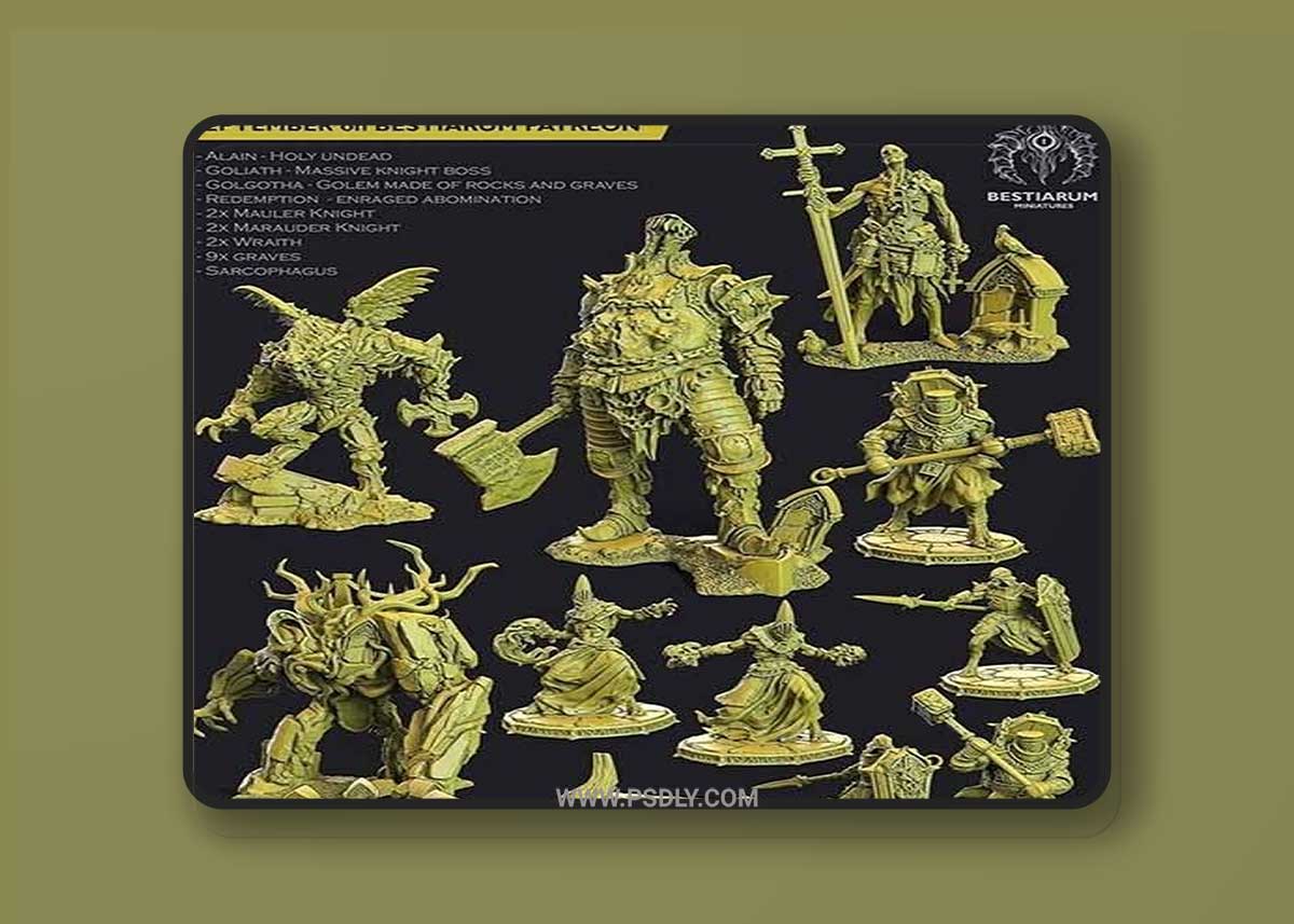 Bestiarum Miniatures - Rotten Knights September 2020 3D Printable