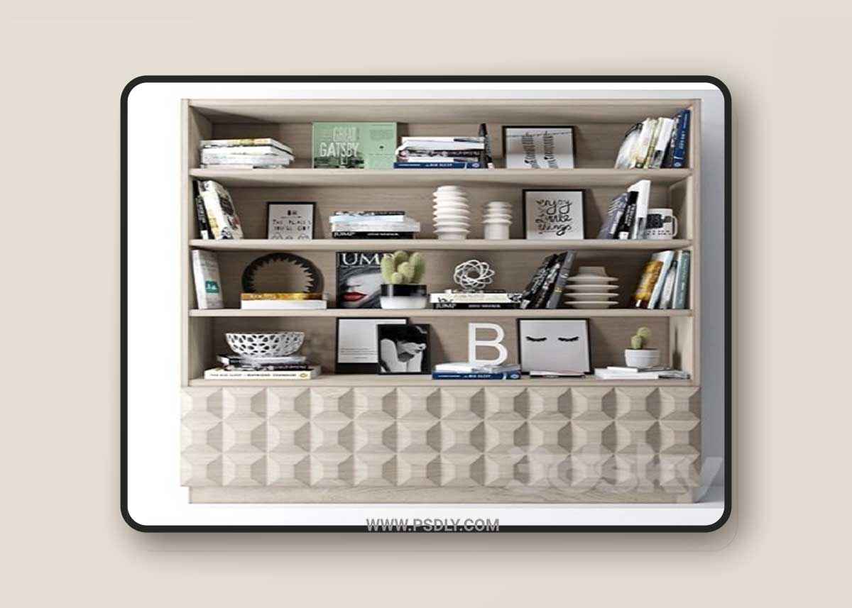Bookshelf decoration 3D Model