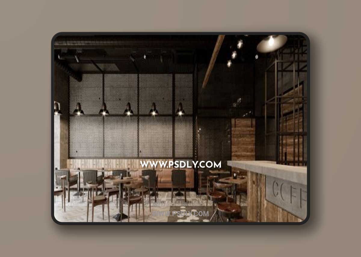 Coffee Shop Interior Scene 07 3D Models