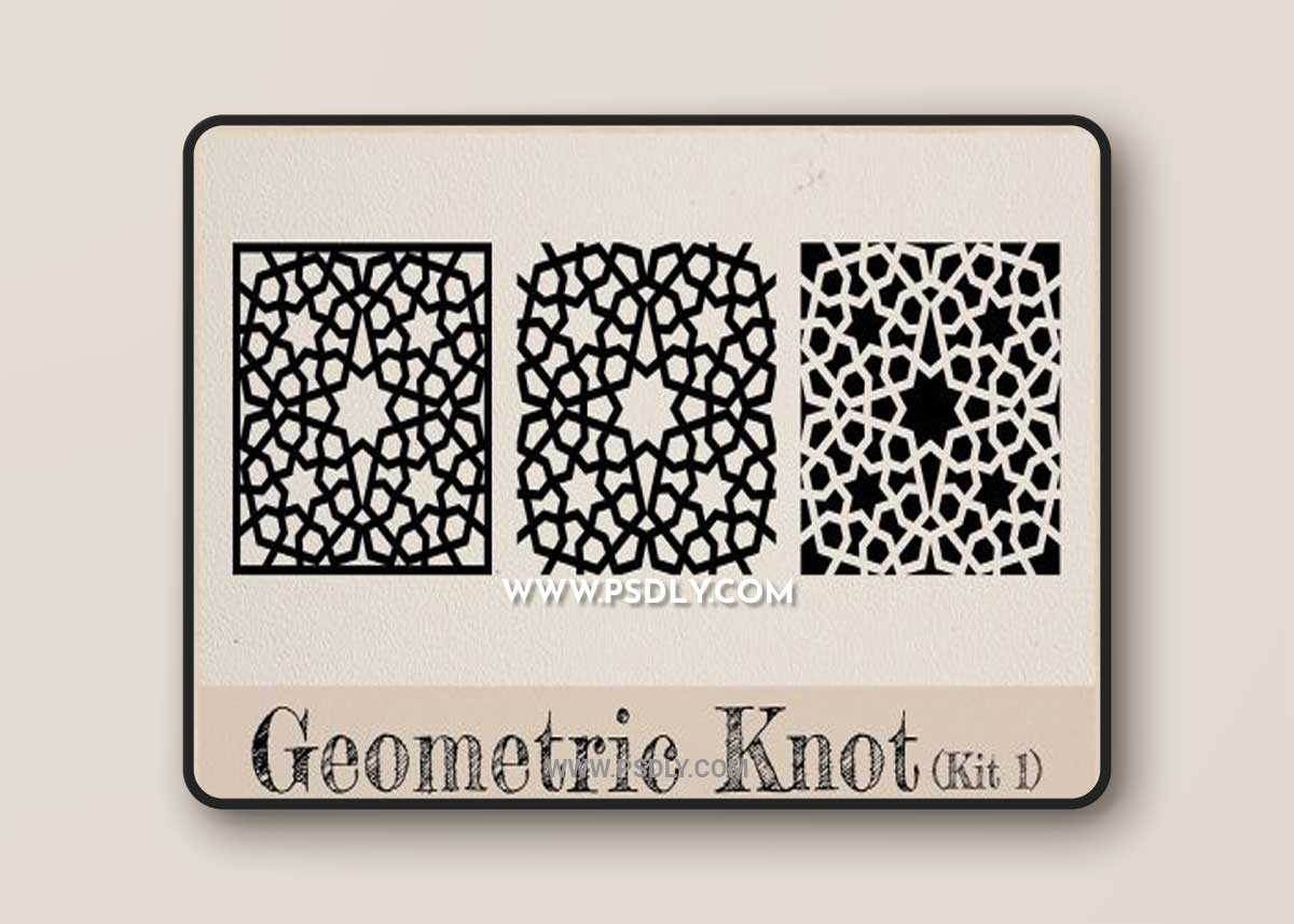 CreativeMarket - Geometric Knot Monogram SVG Wall Art 6882594