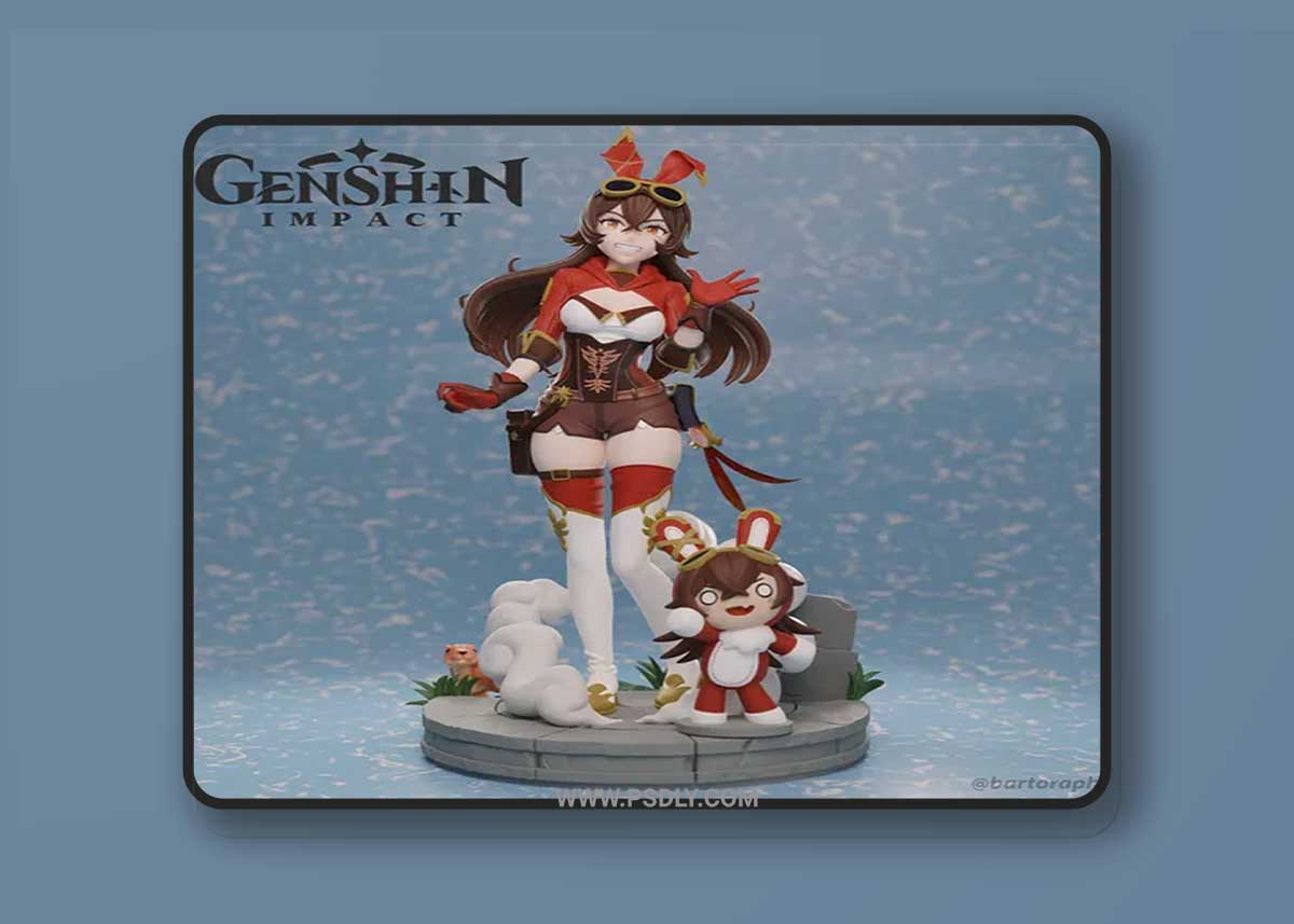 Genshin Impact Amber 3D Printable 3D Model