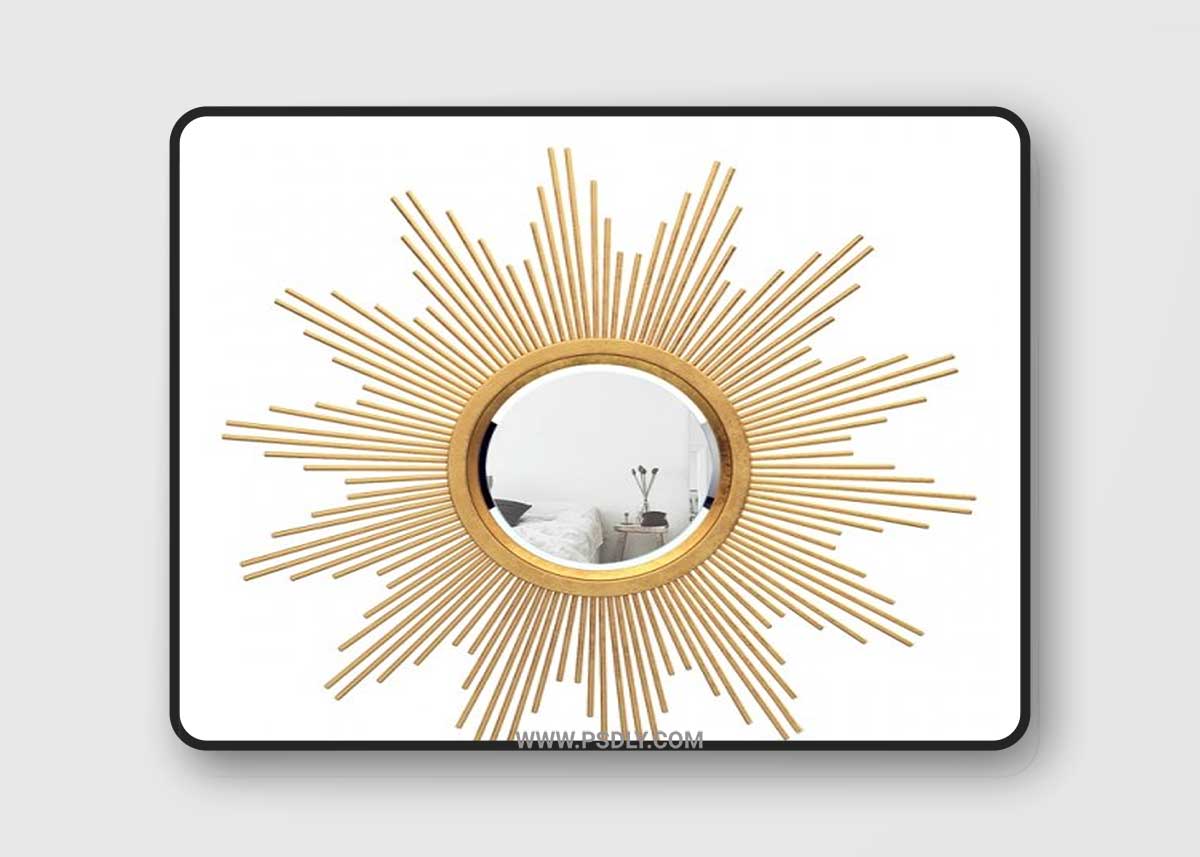 Glasser metal starburst wall mirror vark 7277