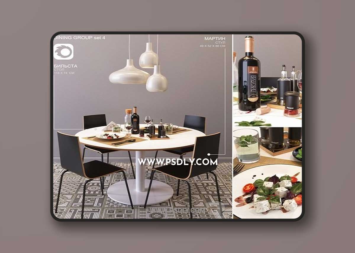 Ikea DINING GROUP set4 3D Model