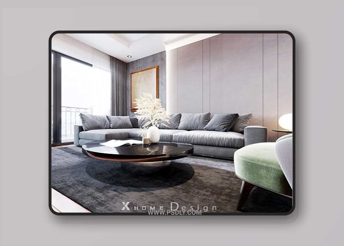 Interior Kitchen - Livingroom Scene By Long