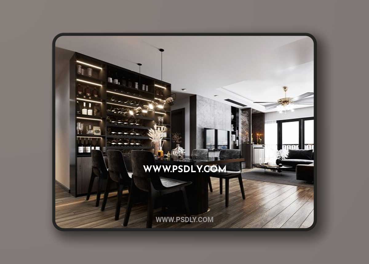 Kitchen – Livingroom Scene 02 By Long