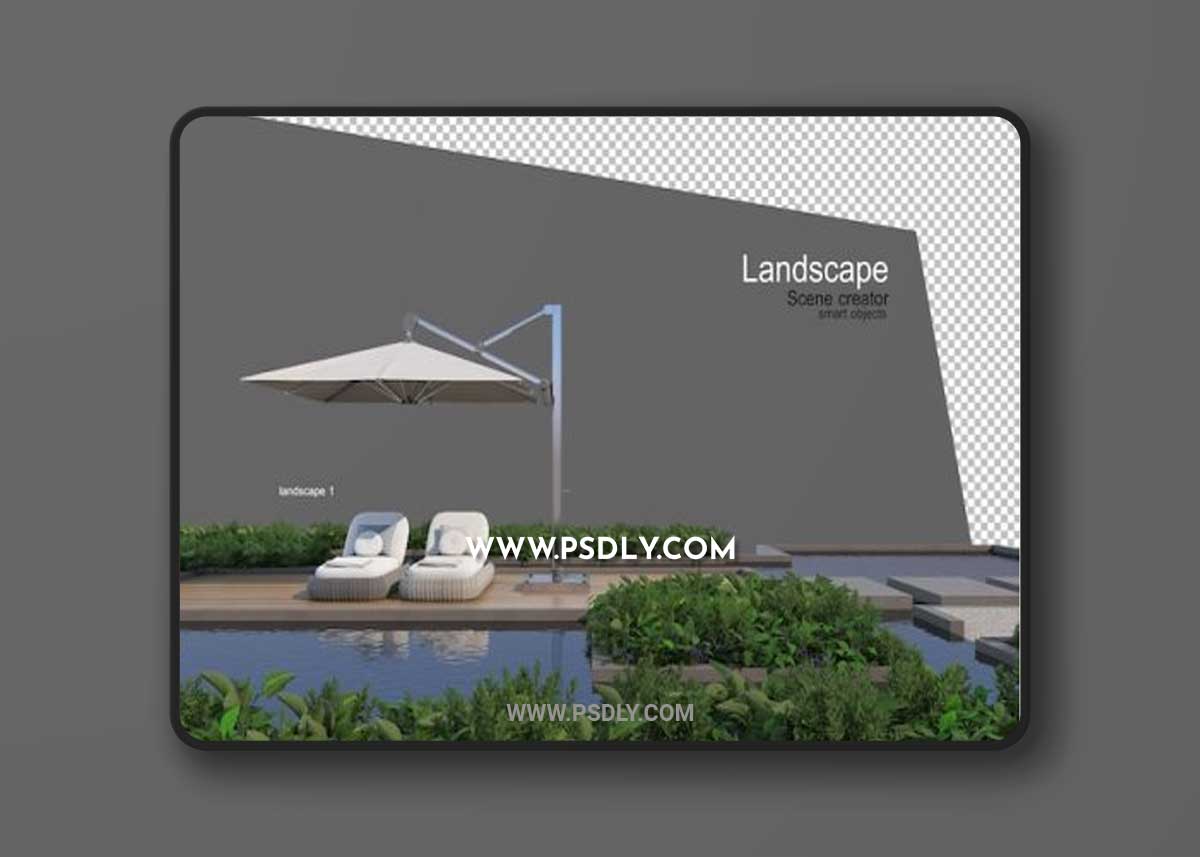 Landscaping and outdoor furniture 3D Model